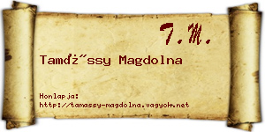 Tamássy Magdolna névjegykártya