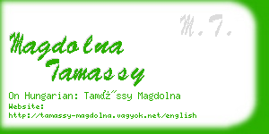 magdolna tamassy business card